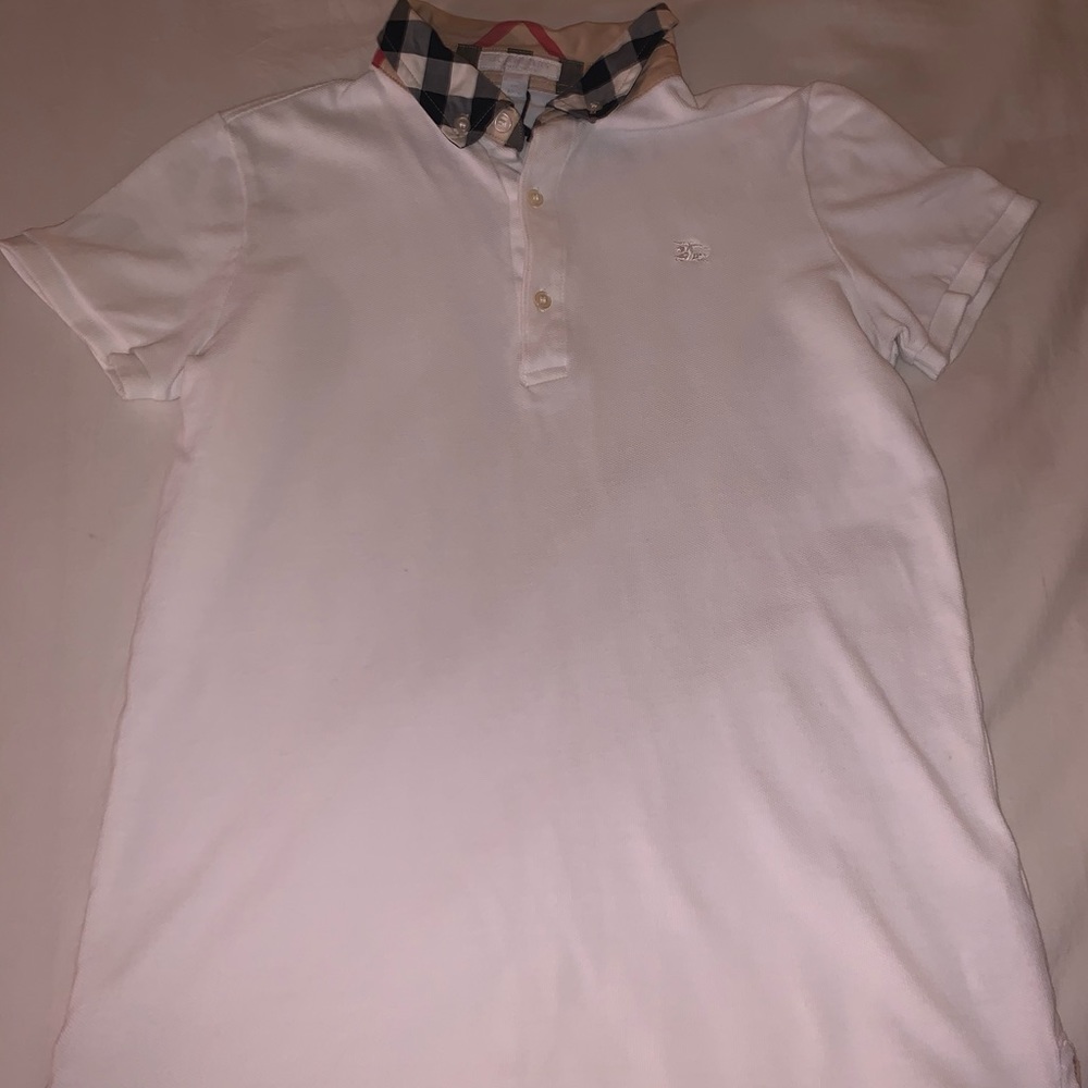 Burberry check print collard polo shirt